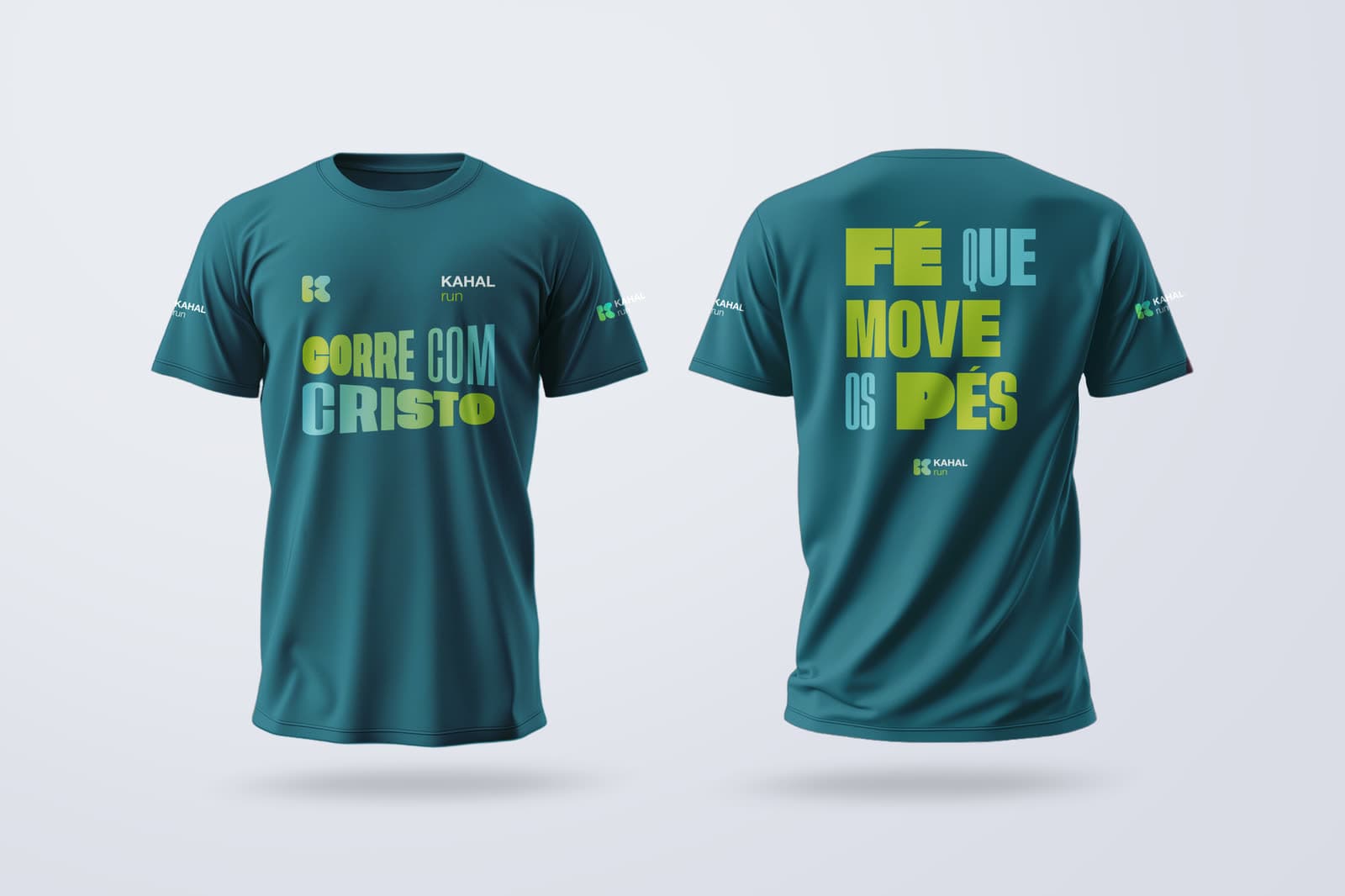 Camiseta Corre com Cristo em poliéster com proteção solar